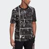adidas originals Graphic Tee Printing Sports Round Neck Short Sleeve Black Men's GN3346