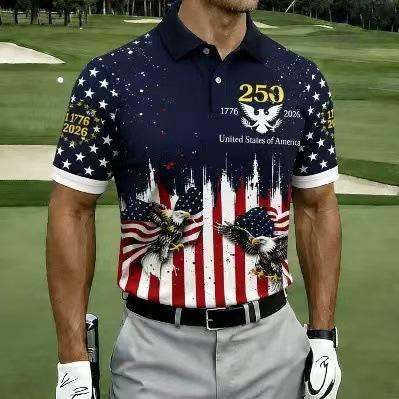 2026 Independent Station Summer Men's Casual Lapel POLO Shirt 3D Digital Printing Men's Outdoor POLO Shirt