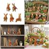 Miniature Rabbit Figurines Easters Bunnies Rabbit Miniature Fairys Garden Decors Cake Toppers Decors Landscape Ornament