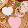 Large Capacity Heart Shape Jewelry Box with Mirror Plastic Jewelry Case Boxes Solid Color Portable Jewelry Organizer Display