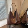 PU Solid Color Temperament Casual Tote Autumn New Large Capacity Women's Bags 2026 High Quality Retro Commuting Shoulder Bags