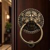 Brass Door Pull Loop Handle Decorative Circular Backplate with