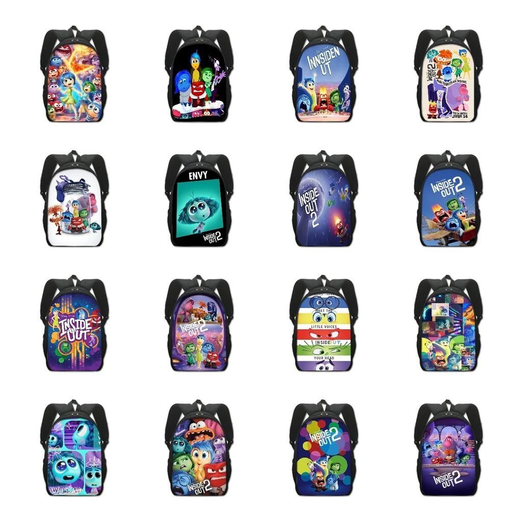 Adorable Inside Out 2 Cartoon Backpack For Kids Spacious Polyester School Bag