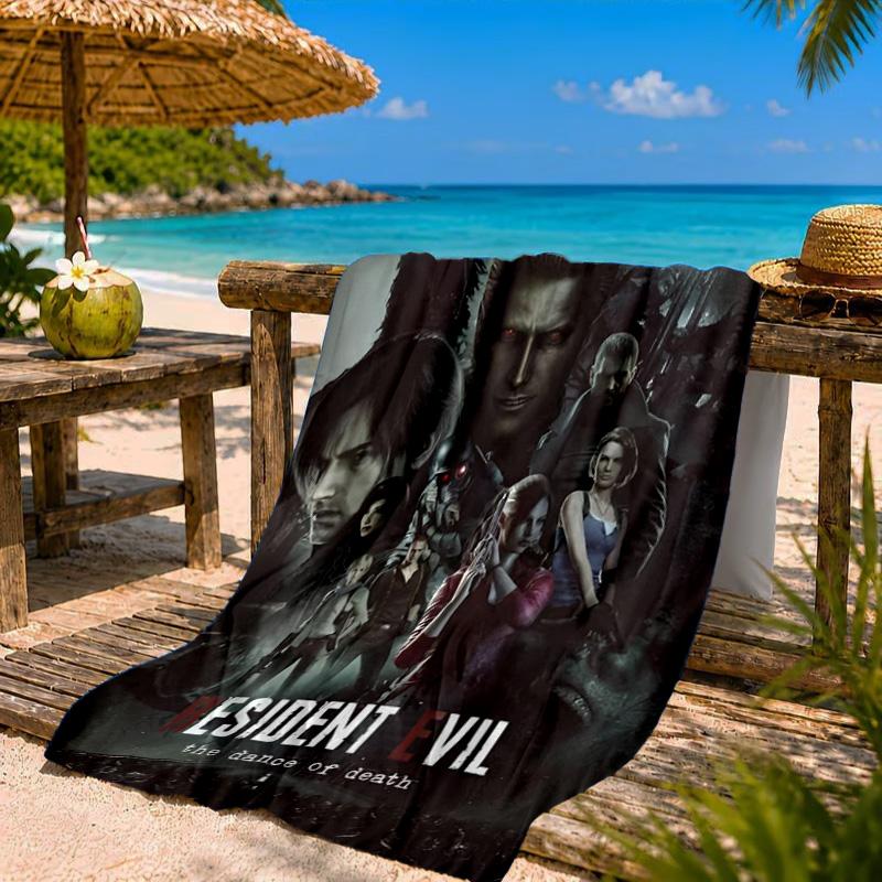 Survival Horror Saga Beach Towel Microfiber Beach Towel, Lightweight and Quick-Dry, for Summer Travel, Swimming Pool Fan Birthday Gift