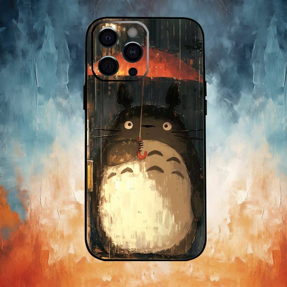 H-Hot Anime Cute Totoroes Phone Case For iPhone17,16,15,14,13,12,11 Plus,Pro Max Soft Black Cover