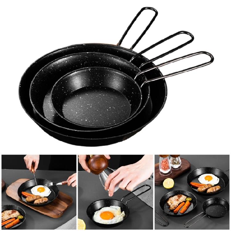 3Pcs Portable Frying Pans with Removable Handle Nonstick Skillets Light Weight Grill Pans Cookware for Camping Travel