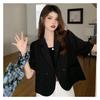 Giacca Estiva Bianca da Donna Vestibilità Larga Vita Sottile Chic Minimalista Pronta per l'Ufficio Comoda alla Moda Blazer