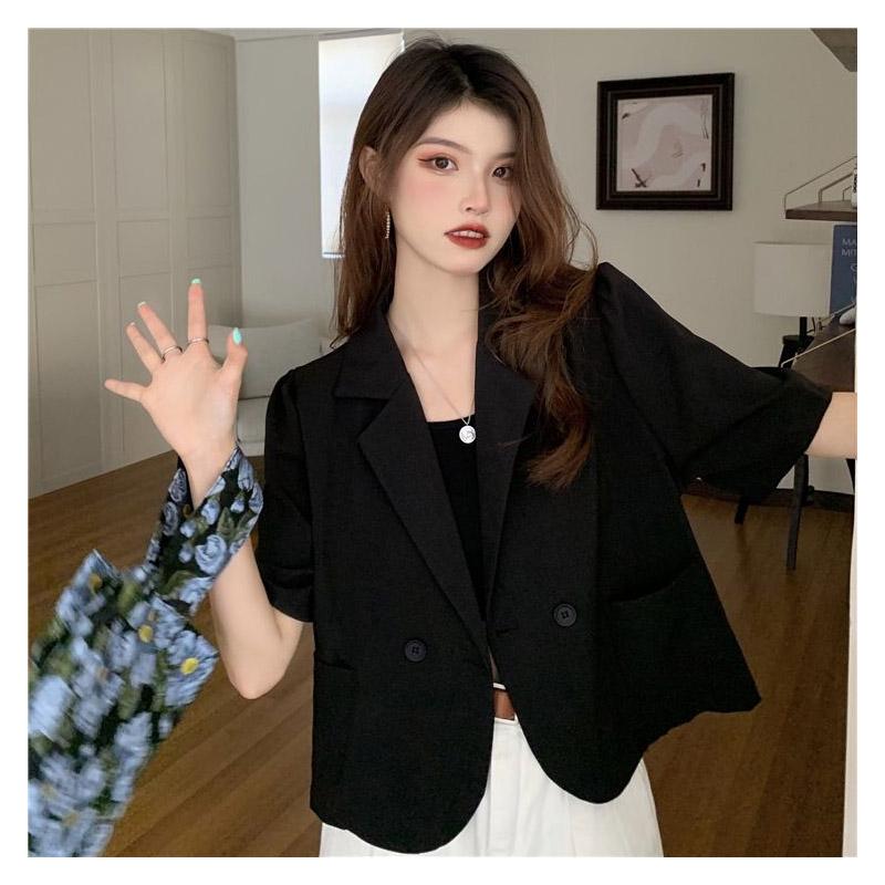 Giacca Estiva Bianca da Donna Vestibilità Larga Vita Sottile Chic Minimalista Pronta per l'Ufficio Comoda alla Moda Blazer