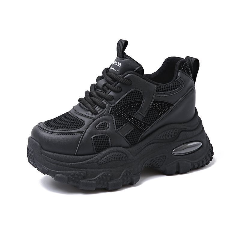 22 New Spring and Autumn Mesh Breathable Little White Sports Shoes Student Small Thick-soled Dad Shoes