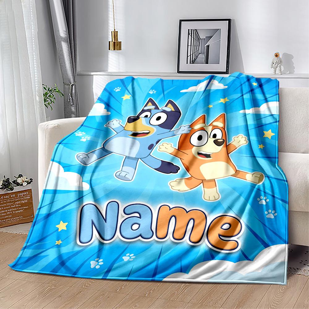 Beach Friends Adventure Personalized Name Blanket Multi-purpose Personalized Blanket Soft & Cozy Throw For Sofa Couch Office Chair Nap All-Season Use