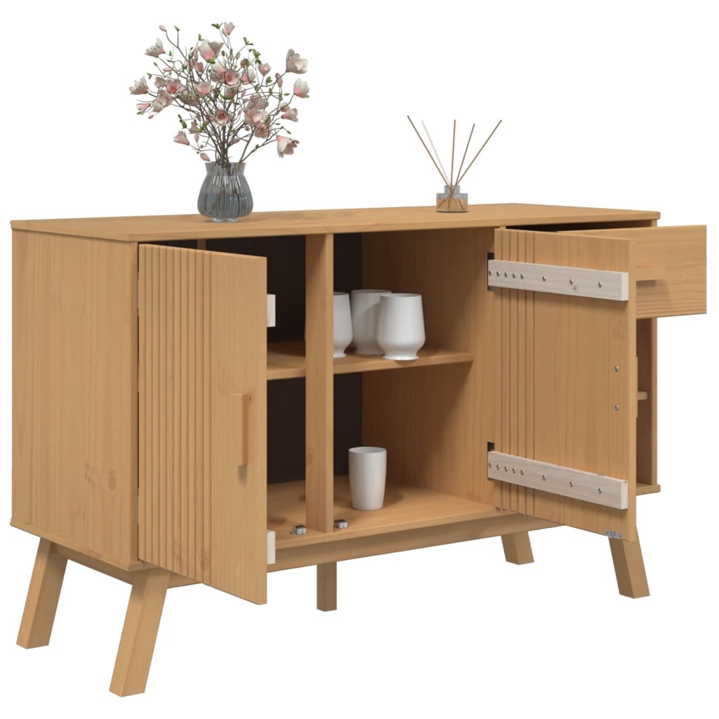 Vidaxl Olden Chest of Drawers, Brown, 114X43X73.5 Cm, Solid Pine Wood