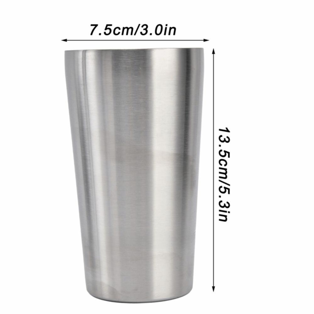 Rustless Steel Beverage Cup Smooth Straight Cylindrical Cold Drink Vessel Household