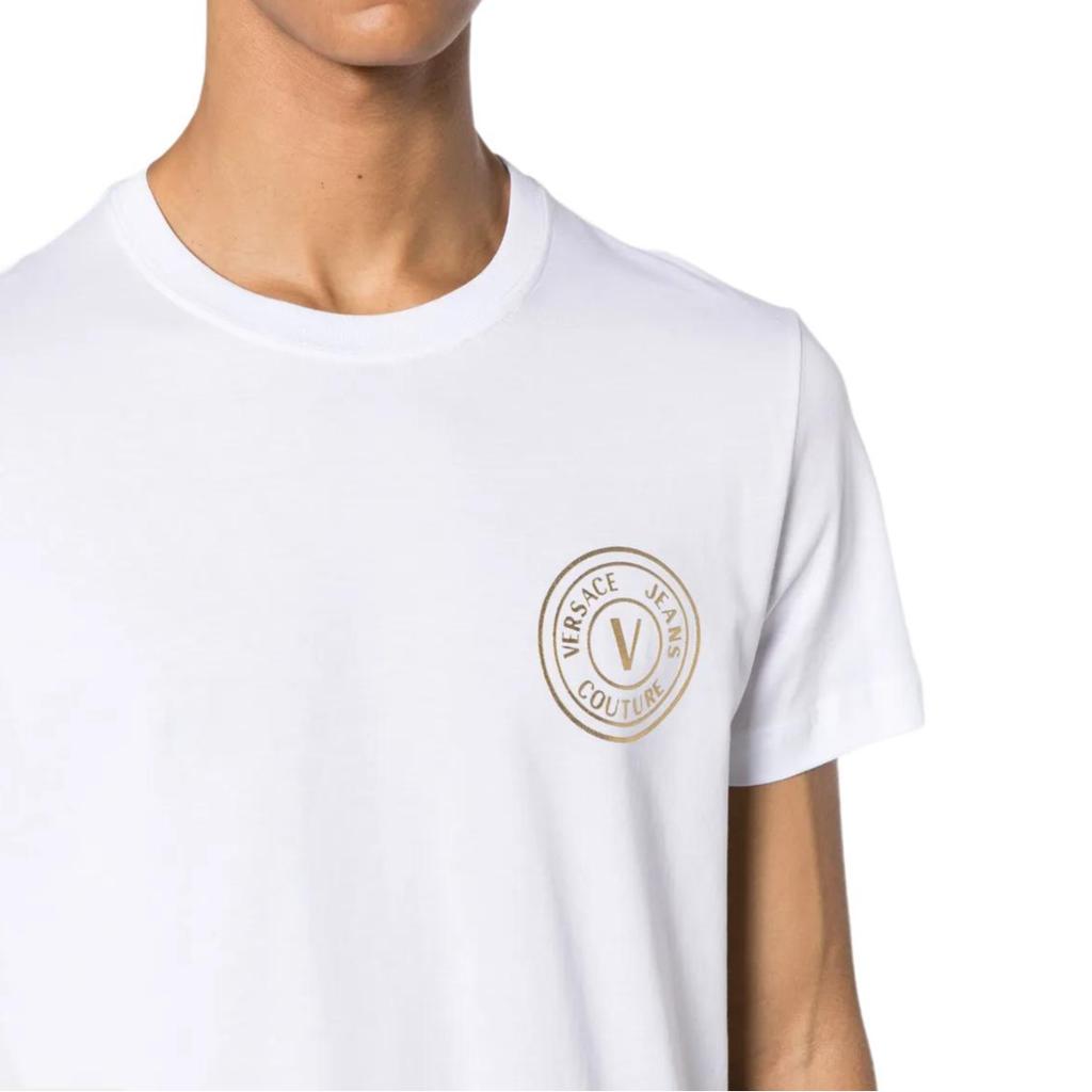 Versace Jeans Couture logo-flocked cotton T-shirt 75GAHT06-CJ00T-G03
