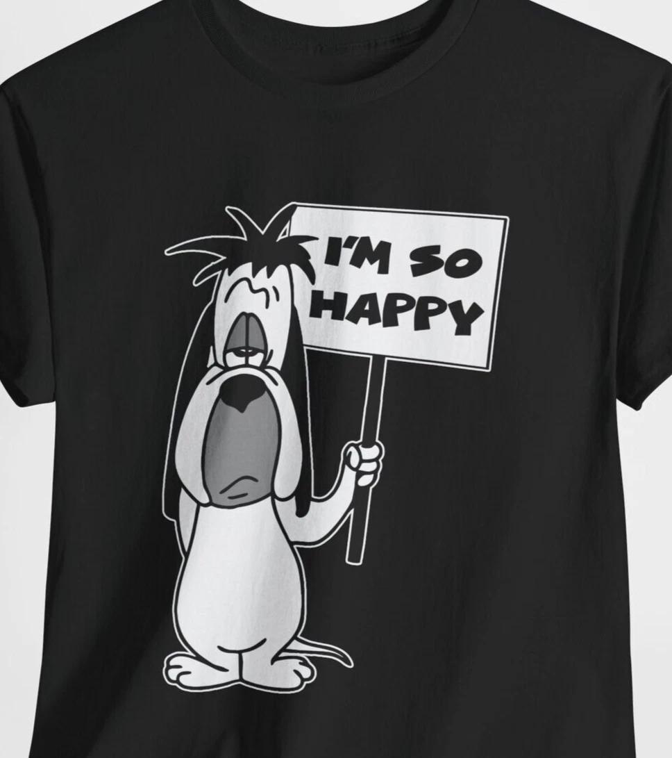 

Droopy Funny Dog Classic Cartoon Character Vintage Epic Basset Hound Puppy Shirt 2XL