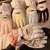 Cute Girl Heart Riding Full Finger Female Velvet Cold-proof Skiing Waterproof Riding Electric Car