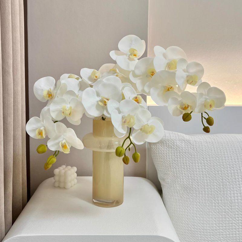 2pcs Retro Artificial Flowers 10 Head Phalaenopsis 90cm Home Flower Arrangement Wedding Living Room Vase Decoration Photography Props Fake Flower