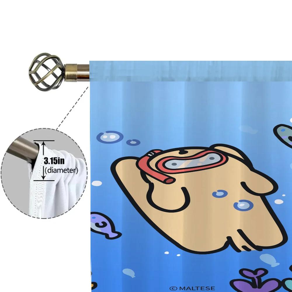 Wystrój Domu Zasłony Kuchenne do Salonu 2 Sztuki Zasłony Zaciemniające Zasłona na Drzwi Maltańczyk Przegroda Dekoracja Sypialni