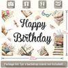 2D Plane 1 Piece of Birthday Celebration Banner with Theme Floral and Reading Background Fabric Suitable for Library Parties