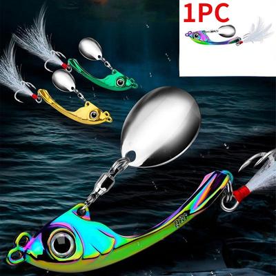 1 adet Spinner yem 10g Metal Vib balıkçılık cazibesi Trolling döner kaşık Wobbler batan sert yem ile
