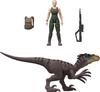 Mattel Jurassic World Reborn Human Dinosaur Figure Zola Bennett Poseable Collectible & Pack & Velociraptor, Movie-Accurate 3.75-Inch Scale,
