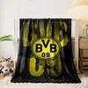 Borussia Dortmund Logo Black and Yellow Flannel blanket for bedroom living room sofa and nap