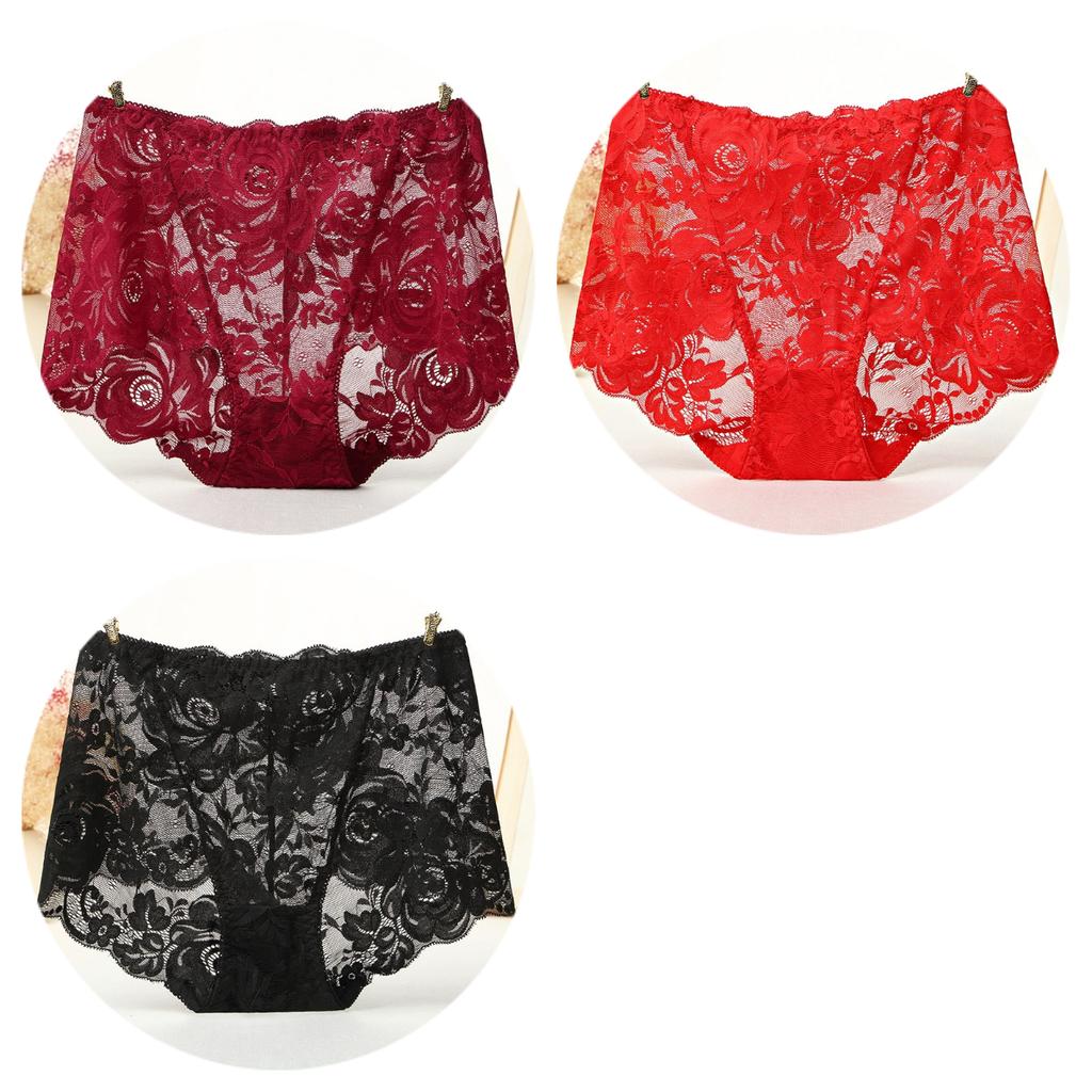 Underwear Women Sexy Lingerie for Women Lace Rose Lace Female Panties with Hollowed-out Ropa Mujer See-through Lady's Briefs