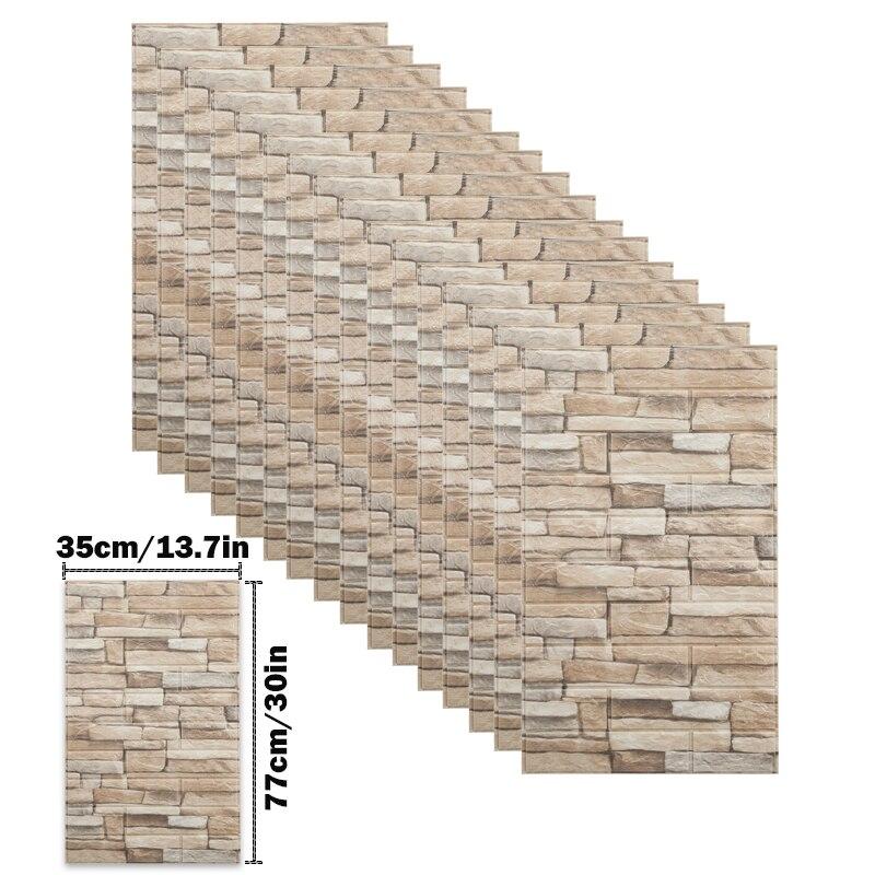 20 pezzi di adesivi murali in schiuma 3D pannelli di mattoni adesivi impermeabili carta da parati soggiorno camera da letto casa casa bagno arredamento