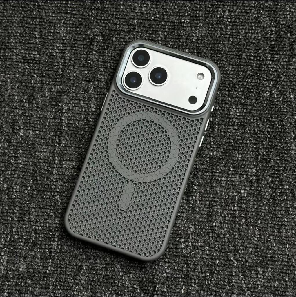 Honeycomb Mesh Heat Dissipation Metal Lens Case for iPhone 17 Pro Max - Apple 16 Magnetic 15 Compatible