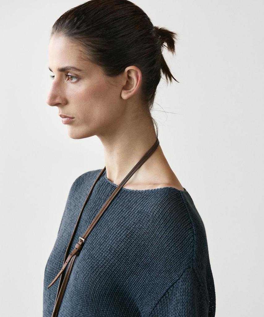 Masimodutti Open Knit Cotton Blend Sweater