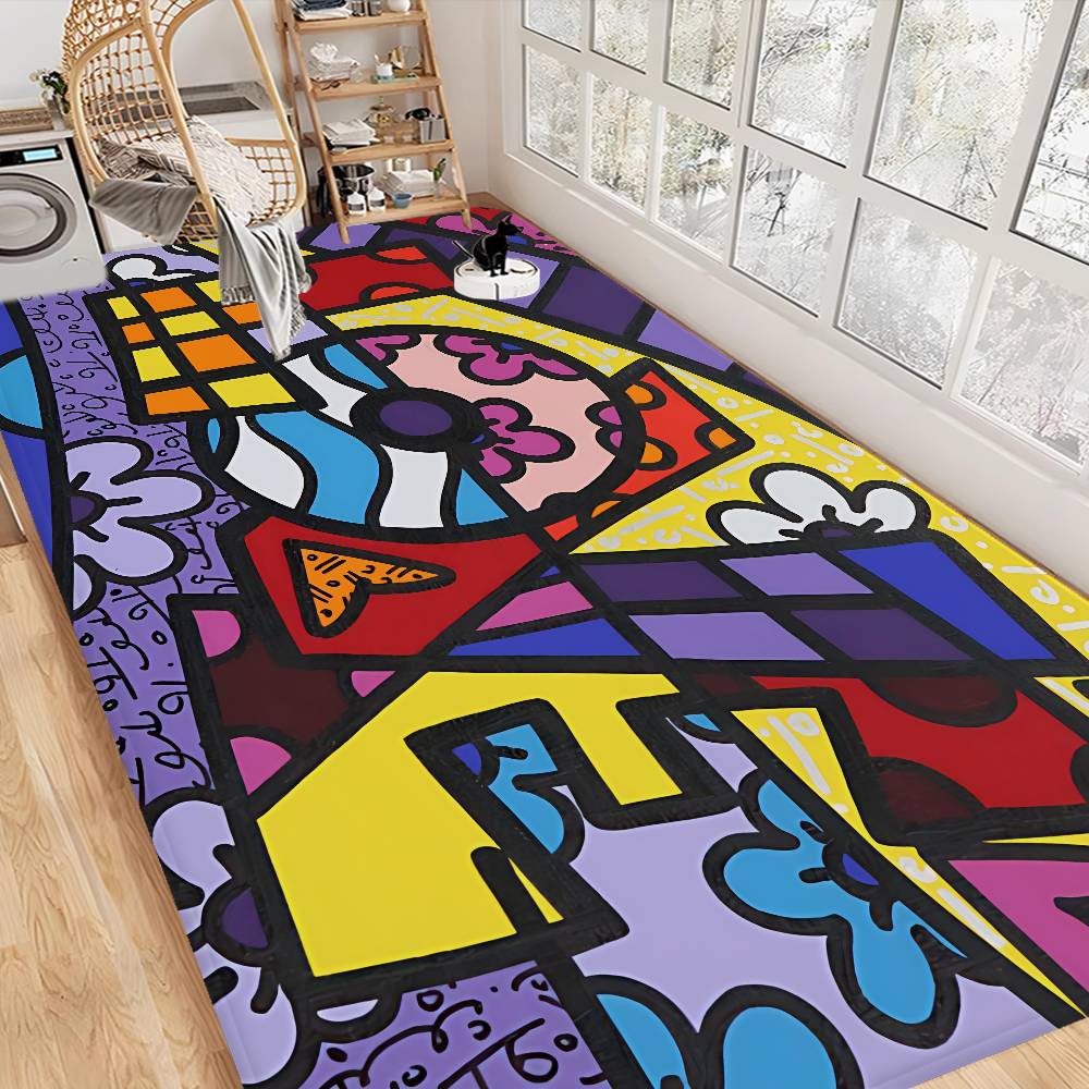 Artist R-Romero B-Britto Door Mat Washable Non-Slip Living Room Sofa Chairs Area Mat Kitchen Doormat Area Rug