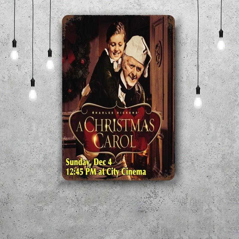 Christmas Metal Poster Sign, Festive Wall Art Decor