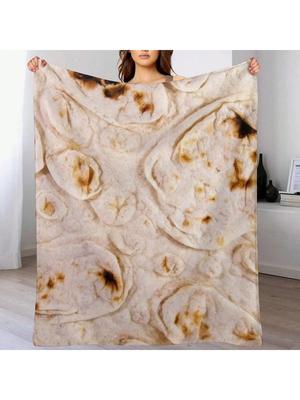 Lavash Bread Pattern Throw Blanket Decorative Beds Nap Hairy Personalized Gift Blankets