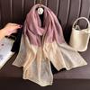 Brand Women Silk Scarf Female Stripe Foulard Femme Pashmina Shawls And Wrap Big Size Scaves Beach Towel Bandana Muslim Hijab