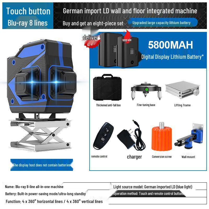 High Precision Green Infrared Laser Level - 12/16 Lines, Automatic Leveling for Walls & Floors