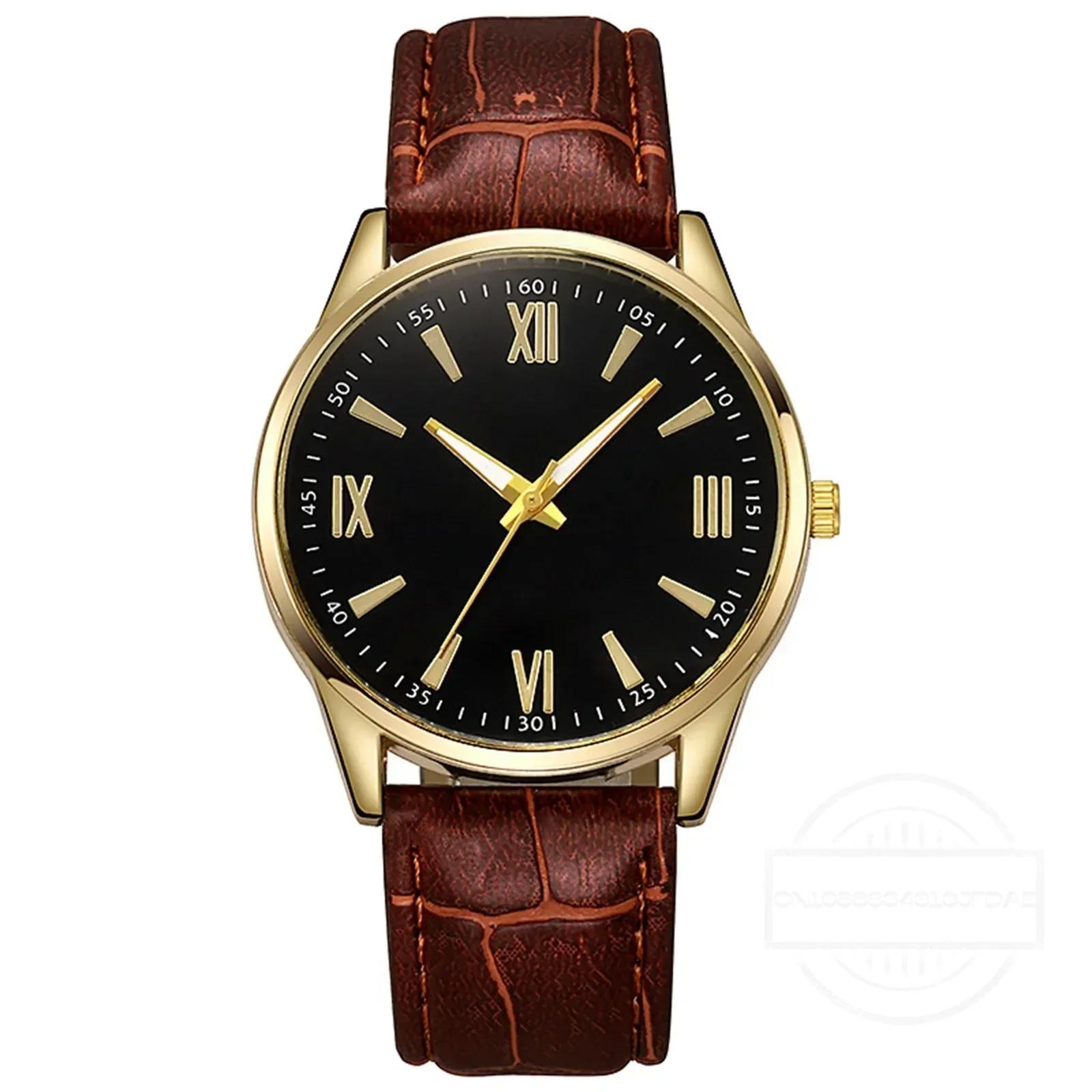 

Минималистичные часы для мужчин Кожаный тонкий ремешок Деловые наручные часы Повседневные кварцевые часы