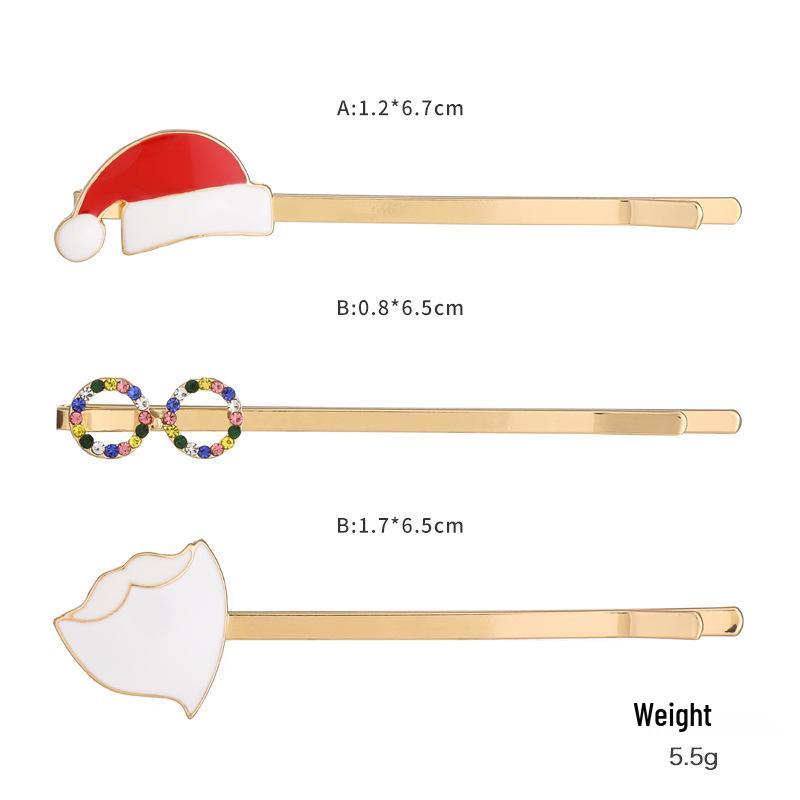 

Kenjie Christmas Enamel Hair Clip Set: European & American Holiday Design