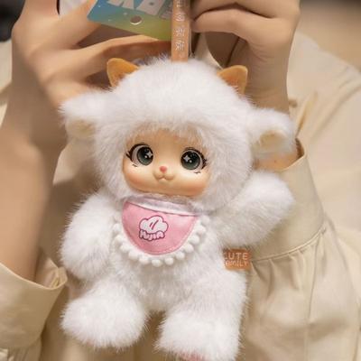 Cute Sheep Vinyl Plush Toy Kawaii Fluffy Stuffed Bear Rabbit Doll Lovely High Quality Material PVC Keychain Birthday Gift Xmas
