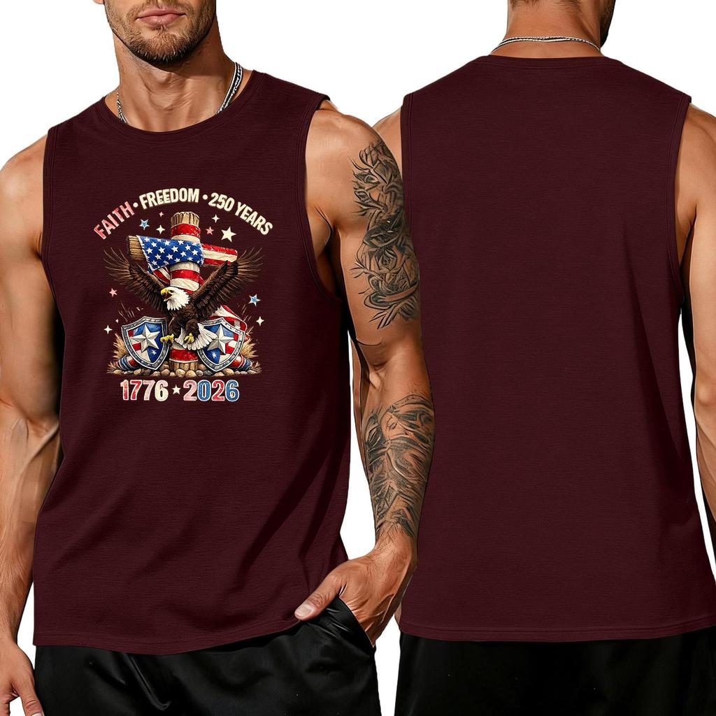 Men's loose and casual print sleeveless shirt