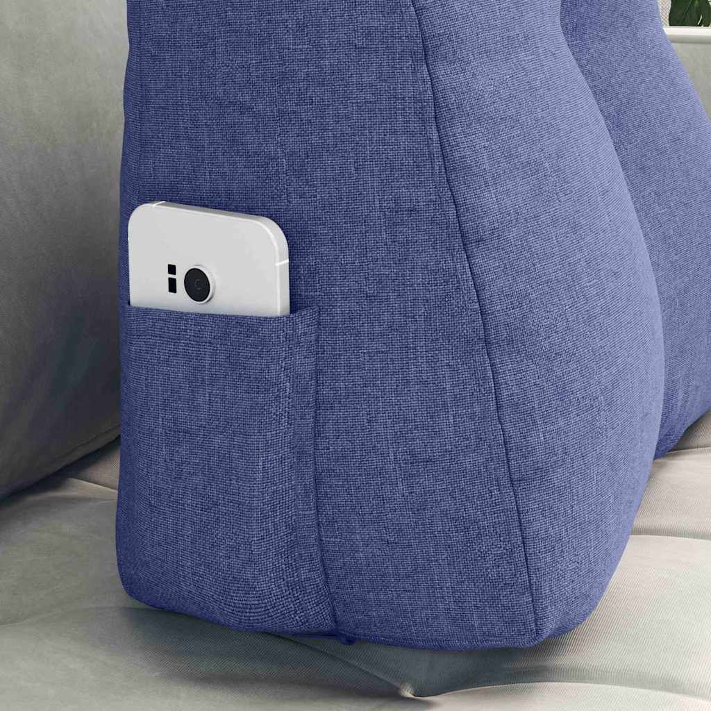 Back Cushion Denim Blue 45 x 24 x 50 cm Fabric