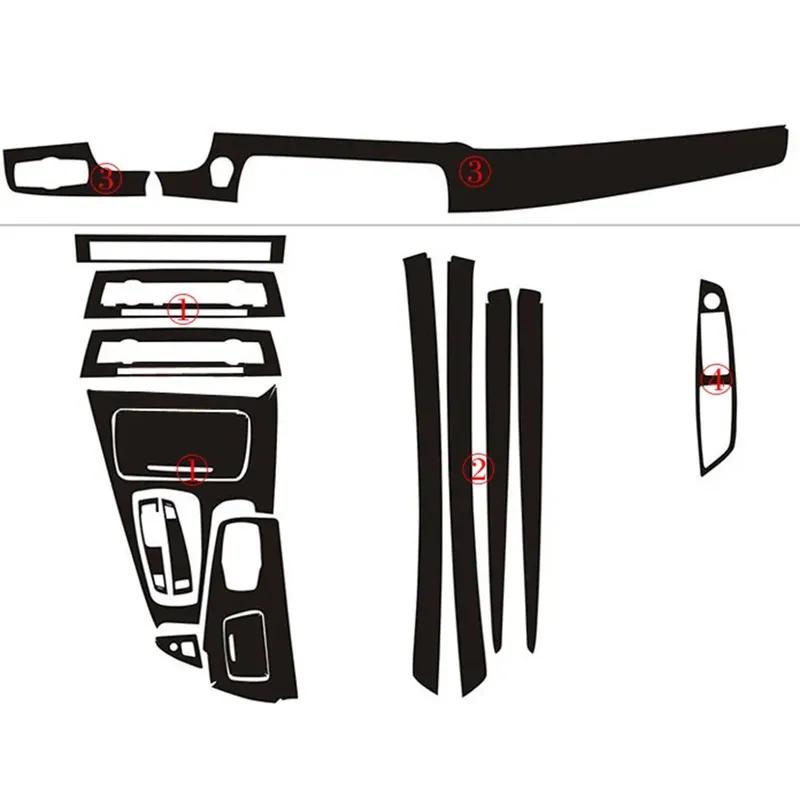 1 Set High Quality Car Interior Trim Black 5D Carbon Fiber Style For BMW 520Li 528Li F10 F18 Vinyl Car Stickers Accessories NEW