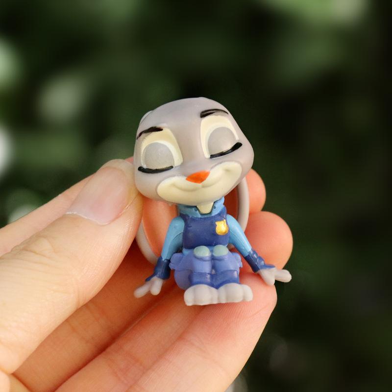 Disney 6 Pcs Zootopia Judy Nick Flash Finnick Chief Bogo Action Figure Doll Toys Zootropolis Figure Doll for Kids