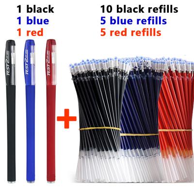Gelpennor Set Svart Blå Röd Påfyllningsbar Gelpenna Rund Spets 0,5 mm Skol- & kontorsmaterial Kontorsmaterial kawaii-tillbehör pappersvaror