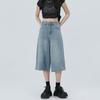 2025 Spring/Summer Women's High-Waisted Wide-Leg 7/8 Jeans - Slimming Straight-Leg, Versatile American Style