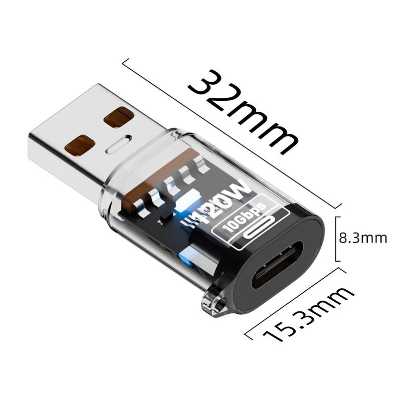 120W Usb To Type C Otg Adapter Usb A Male To Type C Female Cable Converter For Macbook Iphone Ipad Huawei Matepad Xiaomi Laptops