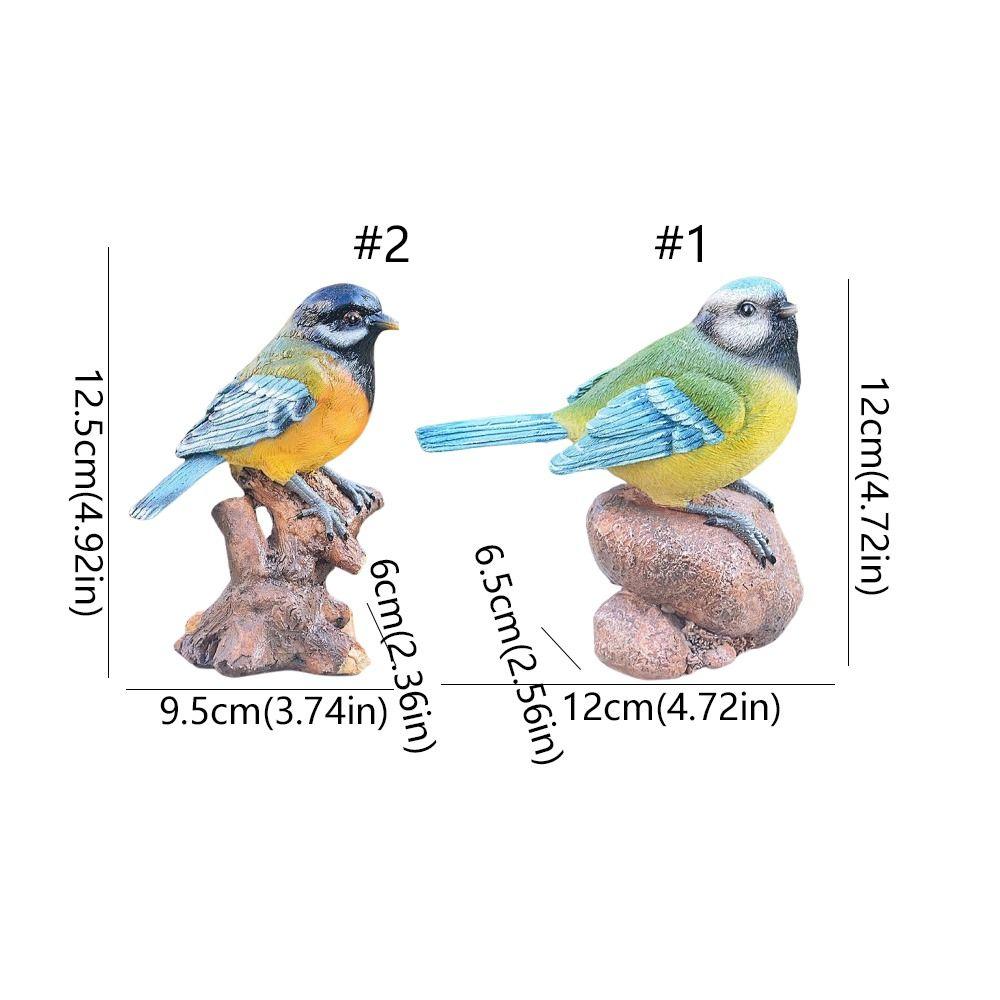 Resin Garden Bird Sculpture Cute Small Animal Model Durable Bird Statue  Outdoor Patio Porch