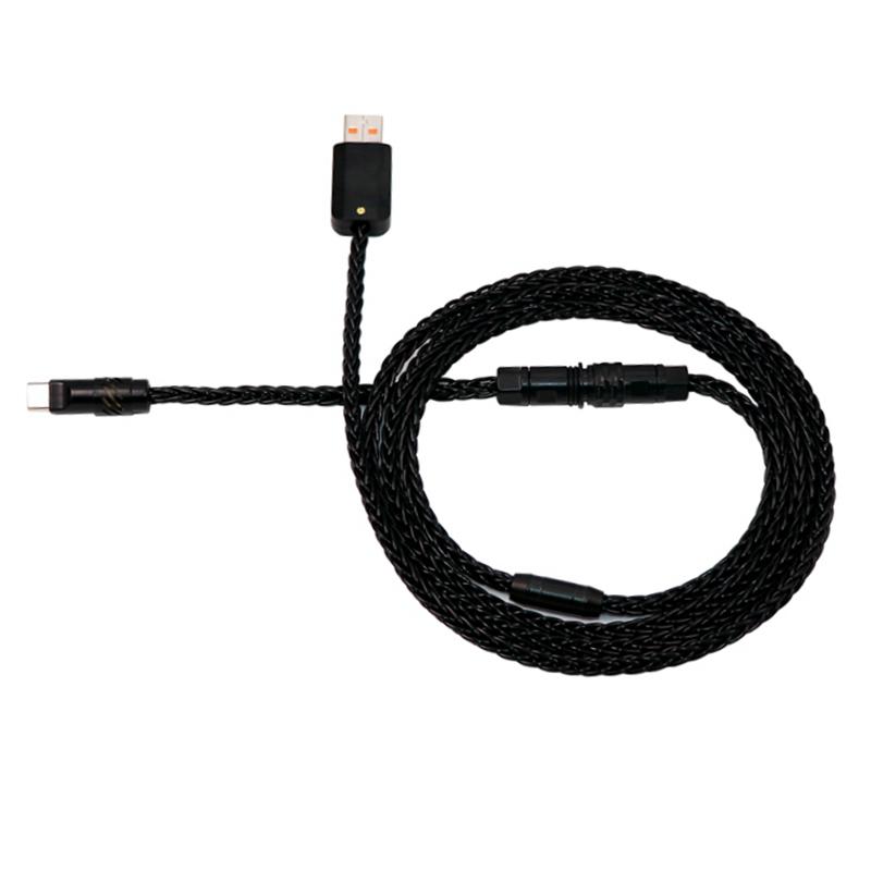 Angitu Handmade 8 Core Single Crystal Copper Charging Cable Data Cable RGB Light Mechanical Keyboard Cable 1.6M чёрный