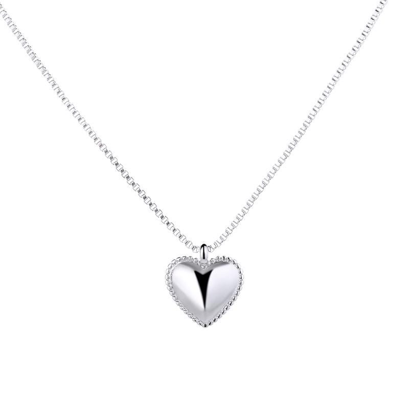 Lace Love Necklace Women s Heart Pendant Clavicle Chain