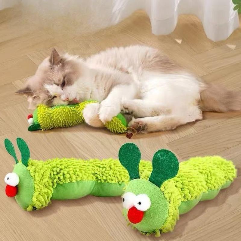 1/2/3 PCS Cat Catnip Plush Chew Toy Interactive Bite Resistant Imitation Caterpillar Kitten Toy Teeth Cleaning Cat Toy Supplies