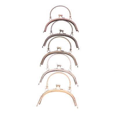 1Pc 16.5Cm Arc Vintage Embossing Metal Frame Clasp Arch Lock For Bags Clasp With Handles Bag Wrist Frame Support Accessories