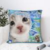 Cat Frutiger Aero Lovely Square Pillow Case  Cushion Cover Funny Zipper Decor Pillowcase for Home 40x40cm